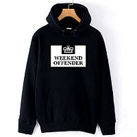 Худи Weekend Offender HOODIE черное Кенгуру мужское трикотажное с логотипом Викенд Оффендер Кофта с капюшоном S, 46, Зима