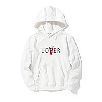 Худі Vlone / Lover біла з логотипом, унісекс (чоловіче, жіноче, дитяче)