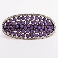 Заколка для Волосся 8х4 см Овальна Вставки Кварц Різні Кольори