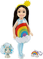 Лялька Барбі Челсі у костюмі Веселки Barbie Club Chelsea Dress-Up Doll in Rainbow Costume GRP70