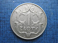 Монета 1 злотий Польща 1929
