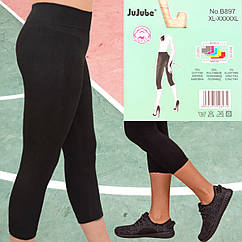 Бесшовные лосины 3/4"Jujube" №897 ,черные, 20014957