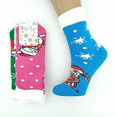 Шкарпетки дитячі МАХРА для дівчинки з малюнками "Добра пара", р18-20, з відворотом, асорті, 20028893