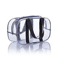 Прозрачная сумка L(50*32*23) с ременными ручками в роддом, Серый