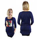 Туніка жіноча під джинс 1031 (демі) 44-46р (з принтом - двонитка) ТОЖ-360053, фото 2