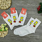 Носки женские весна/осень высокие с приколами Добра Пара 36-40р барт белые 30024977, фото 4