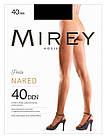 Капронові колготки без шортиків Mirey NAKED №5 40 den з ефектом голої шкіри (nero чорні) ЛЗ-210392, фото 2