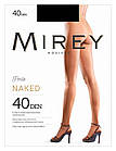 Капронові колготки без шортиків Mirey NAKED №5 40 den з ефектом голої шкіри (nero чорні) ЛЗ-210392, фото 3