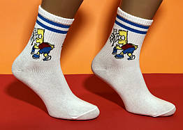 Шкарпетки з приколами демісезонні Neseli Coraplar Athletic 7003 Барт Сімпсон Туреччина one size (37-44р)