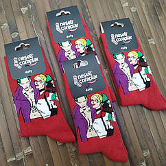 Шкарпетки з приколами демісезонні Neseli Coraplar Harley quinn and joker 7170 one size (37-43р) 20009625