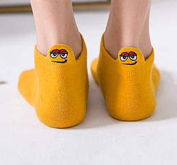 Шкарпетки з приколами демісезонні короткі Neseli Coraplar Emoji Orange Embroidered 7406 Туреччина one size