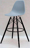 Стул барный Nik - BK 75 см, серый 35 на черных ногах Eames Barstool