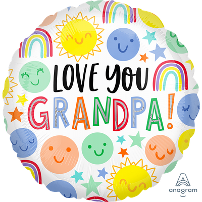 А18" Love You Grandpa Smiles. Фольгована куля Люблю тебе, дідусь! В УП