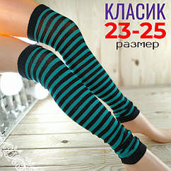 Гетри смужку жіночі демісезонні "Класік" 7в 22 чорно-бірюзовий ГЗ-1313117