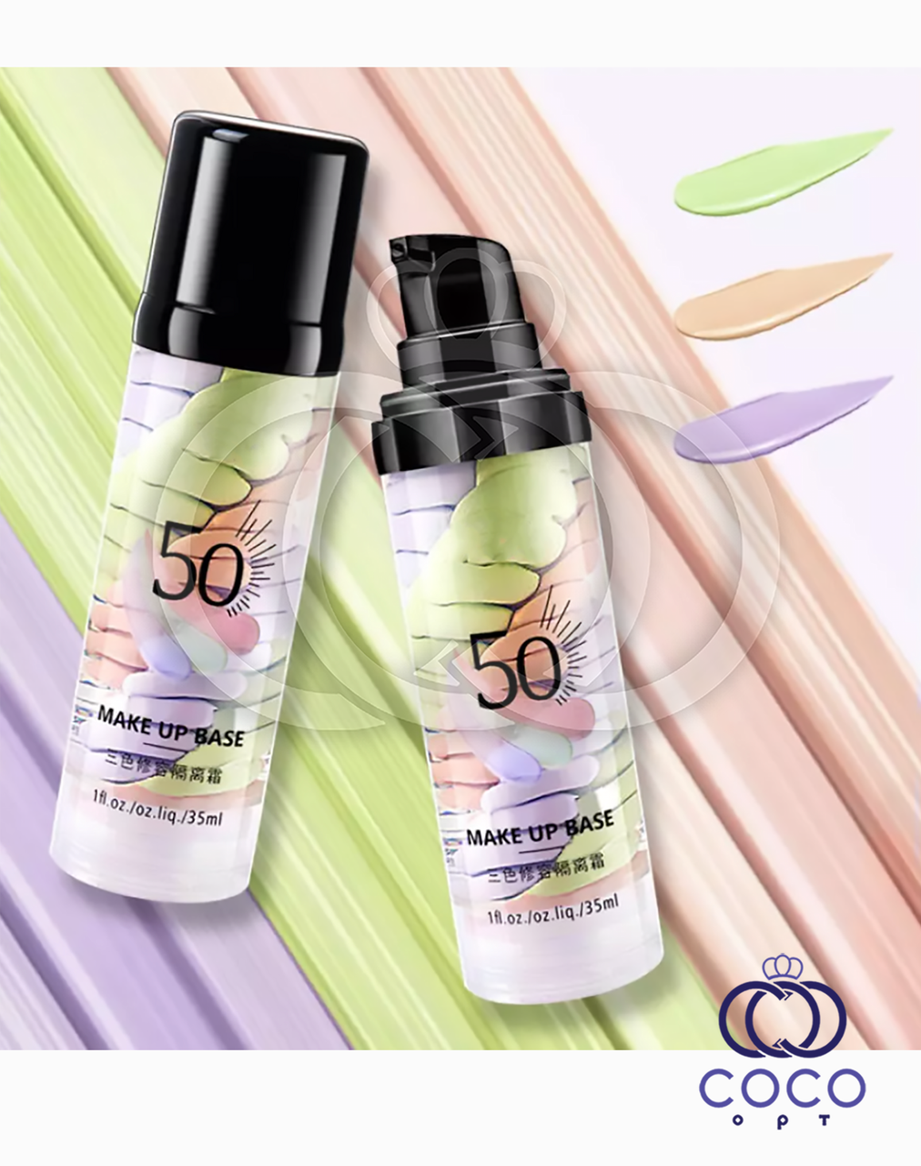 Основа під макіяж Make Up Base 3 Spiral SPF 50 триколірна