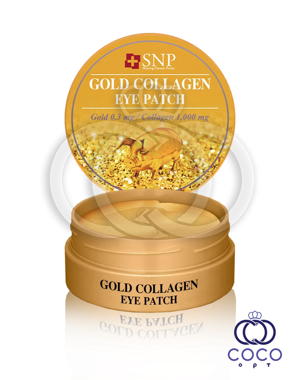 Патчі гідрогелеві SNP Gold Collagen Eye Patch з колагеном, фото 1