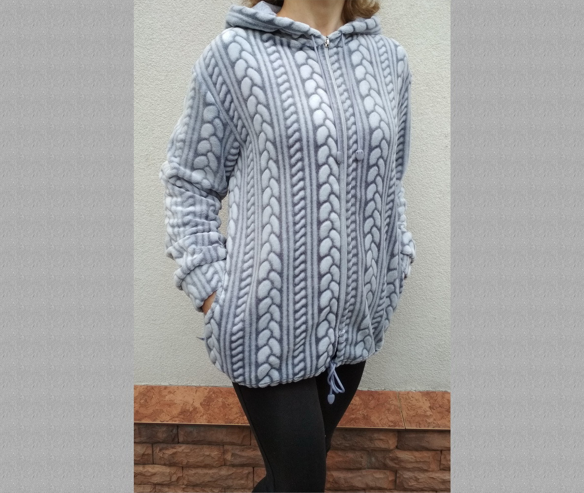Кофта женская теплая с капюшоном из Well Soft Украина р52 ассорти 20038878, фото 1