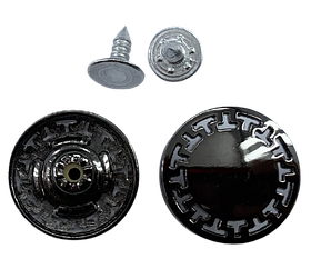 Джинсовий гудзик NEW 20мм колір темний-нікель Італія