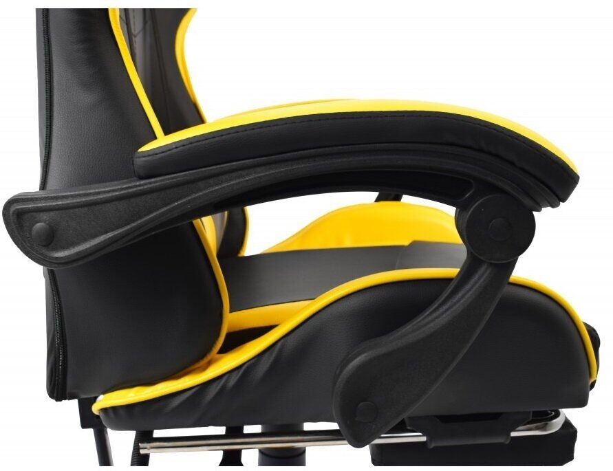 Игровое геймерское кресло Bonro B-810 желтое с подставкой для ног - фото 7 - id-p1321711700