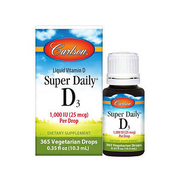 Рідкий вітамін Д-3 Carlson Labs Super Daily D3 Liquid 1000 iu (10,3 ml)