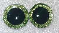 Глазки для мягких игрушек, трапециевидные, зелёный, с блестками. d 9 мм. №А127 Глаза премиум класс.