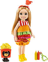 Лялька Барбі Челсі у костюмі Бургера Barbie Club Chelsea Dress-Up Doll in Burger Costume GRP69