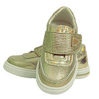Кроссовки весенние осенние спортивная обувь для девочки 3353 золотые WeeStep Вистеп Сказка р.21-25