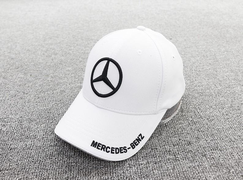Кепка Бейсболка Mercedes (Мерседес) з чорним написом Біла