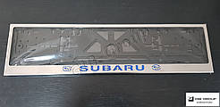 Рамка номерного знаку з написом та логотипом "Subaru"