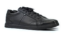 Обувь больших размеров мужские кожаные кроссовки черные кеды Rosso Avangard Puran All Black Leather BS