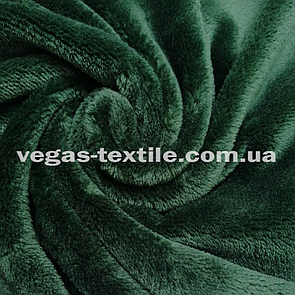 Тканина Махра Велсофт двостороння полірована Темно-зелена ширина 1.8 м