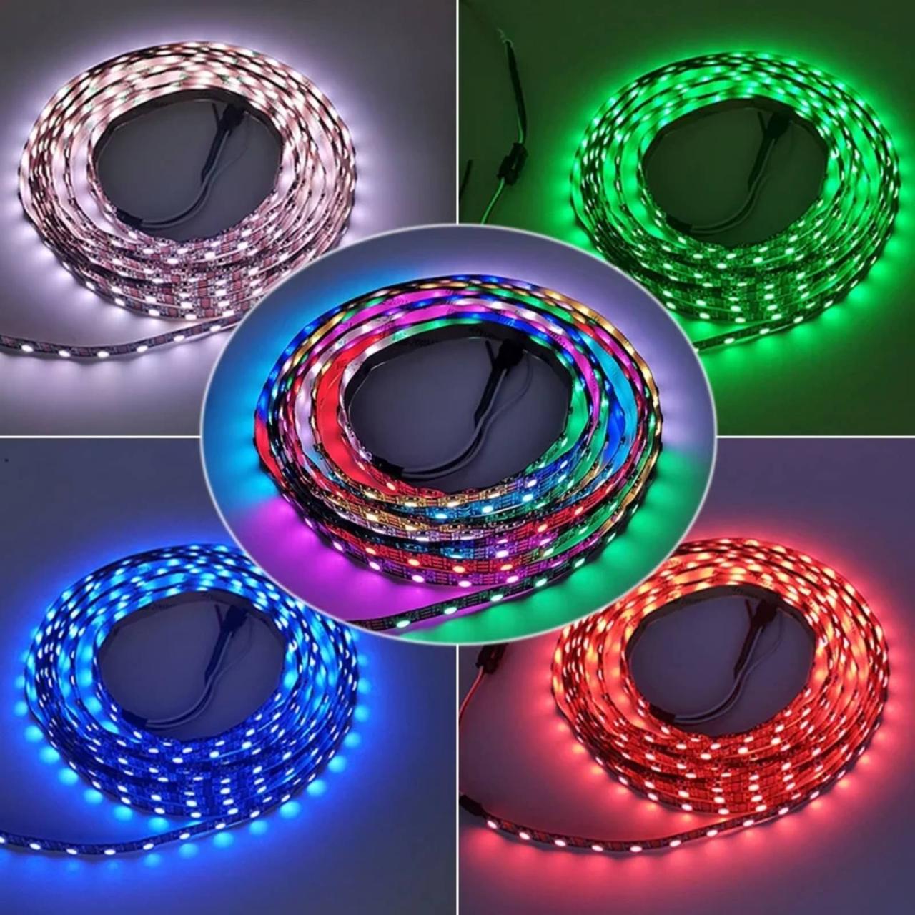 Світлодіодна адресна стрічка 5 В RGB 2812 (60 LED/м) IP20, фото 1