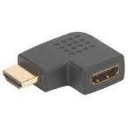 Переходник HDMI AM-BM угловой горизонтальный, пластик