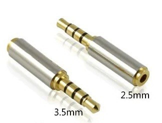 Переходник 3,5 штекер 4к - 2,5 4к гнездо, металл, фото 1