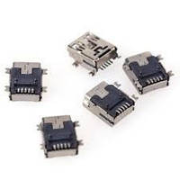 Гнездо mini USB 5pin монтажное, SMT тип