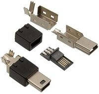 Штекер mini USB 5pin, под шнур, разборной