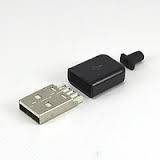 Штекер USB тип A, разборный, под кабель, баккелит, черный