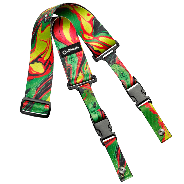 Гітарний ремінь DIMARZIO STEVE VAI CLIPLOCK - GREEN UNIVERSE, фото 1