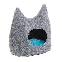 Домик-лежак для кошек «Дрим» 44*28*45 см (серый) Pet Fashion