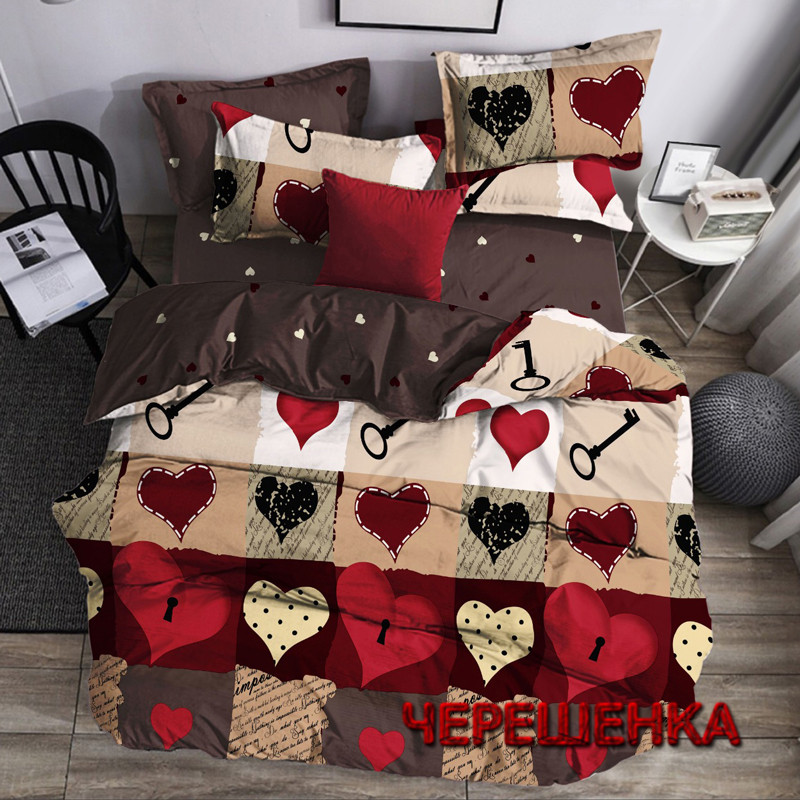 Євро максі набір постільної білизни 200*220 з Бязі "Gold" №151536AB Черешенка™