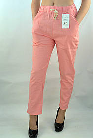 Штани жіночі літні лляні в яскравих літніх кольорах Miss Capri ( Польща ) Штани літні жіночі L, Рожевий