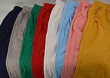 Штани жіночі літні лляні в яскравих літніх кольорах Miss Capri ( Польща ) Штани літні жіночі XL, Оливка, фото 3