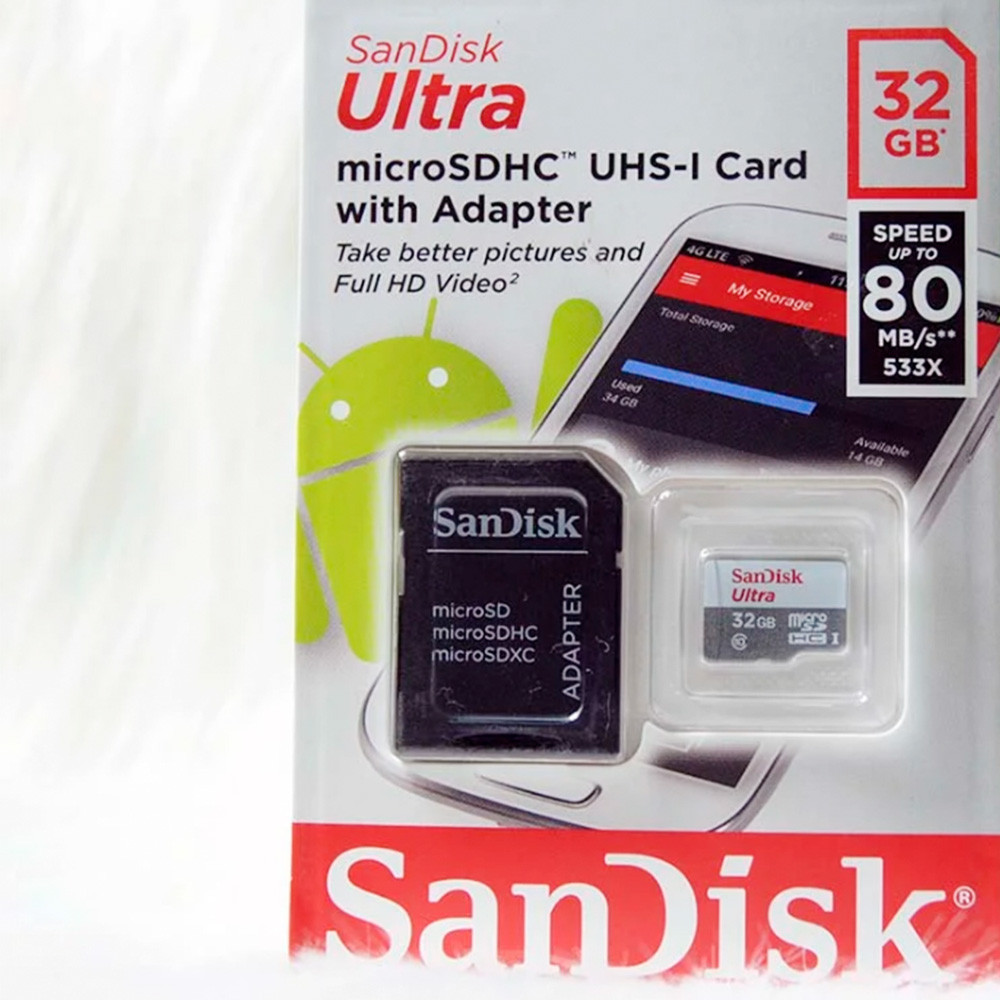 Флешка Sandisk 32GB Micro SD + adapter, фото 1