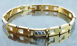 Браслет Аthena зі сталі. Позолота 18К+ родій. Довжина: 20 см. Ширина: 7 мм.