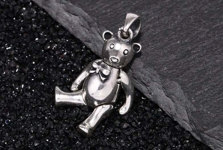 Большой женский серебряный кулон Медвежонок Teddy Bear подвижный 14 грамм - фото 1 - id-p1321992560