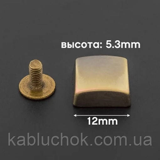 Ножки для сумок 12 мм, винты для ремней, обуви, пукля, цв. антик, фото 1