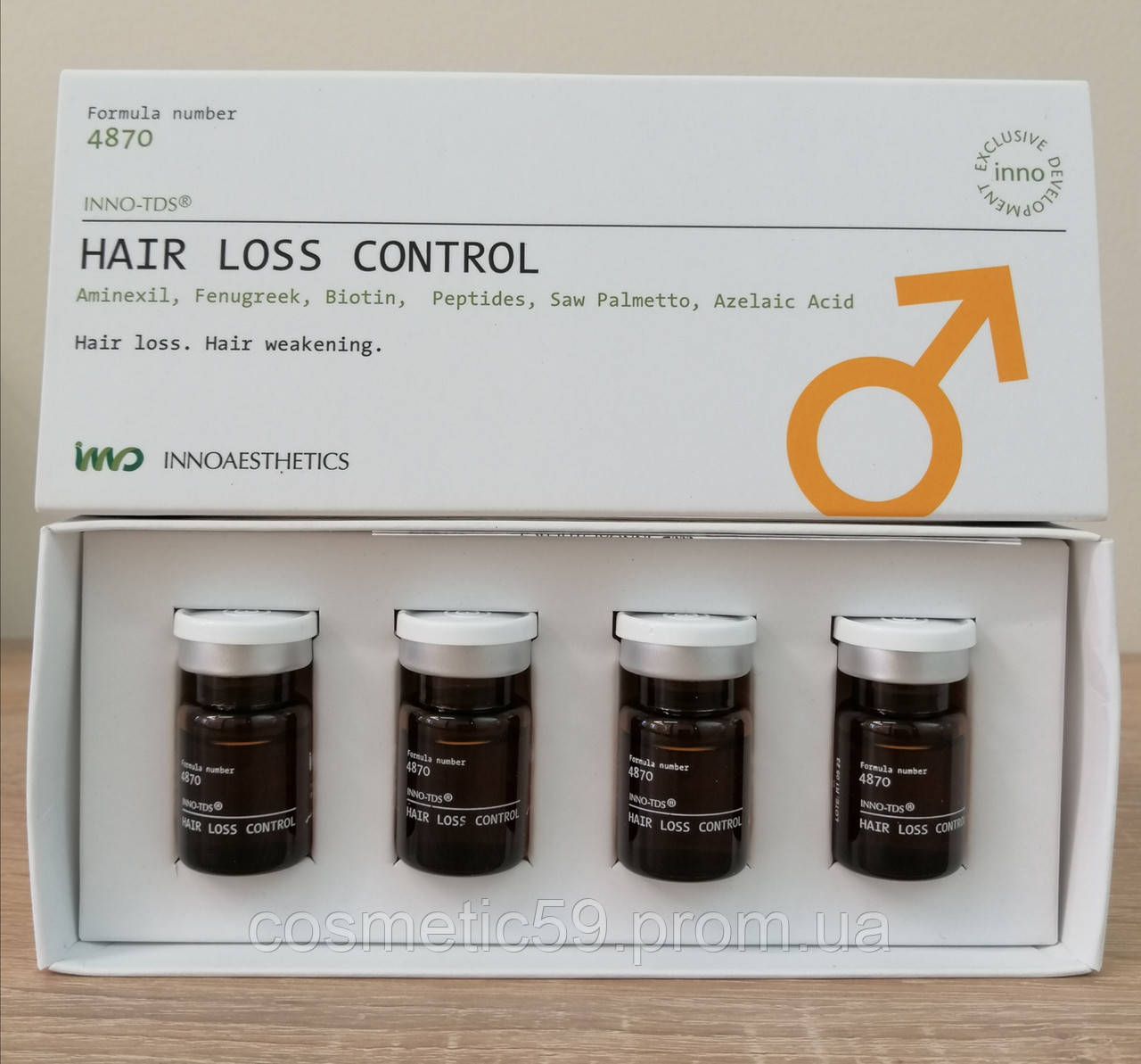 Innoaesthetics Hair Loss Control Терапия андрогенной алопеции у мужчин и женщин, 4 шт по 2.5 мл - фото 2 - id-p1058528623