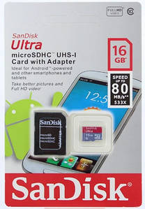 Карта пам'яті microSD TF Card 16 ГБ (ГБ) + SD adapter