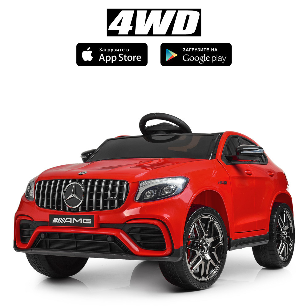 Дитячий електромобіль Mercedes (4 мотори по 30W, MP3, USB) Bambi M 4140EBLR-3 Червоний