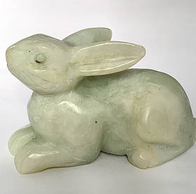 Античний Нефрит. Різьблена Фігурка Кролика з Цілісного Природного Мінерала
